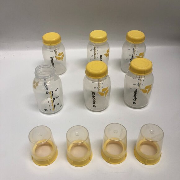 Medela 5 Oz Bottles Storage  with Lids set of 6 - Picture 1 of 4